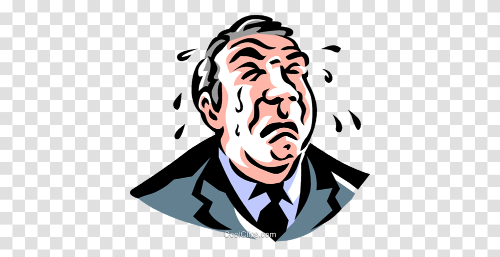Businessman Crying Royalty Free Vector Clip Art Illustration, Head, Face, Person, Advertisement Transparent Png