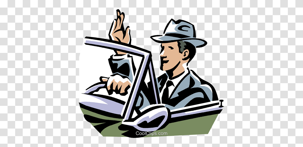 Businessman Driving A Car Royalty Free Vector Clip Art, Hat, Person, Military, Military Uniform Transparent Png