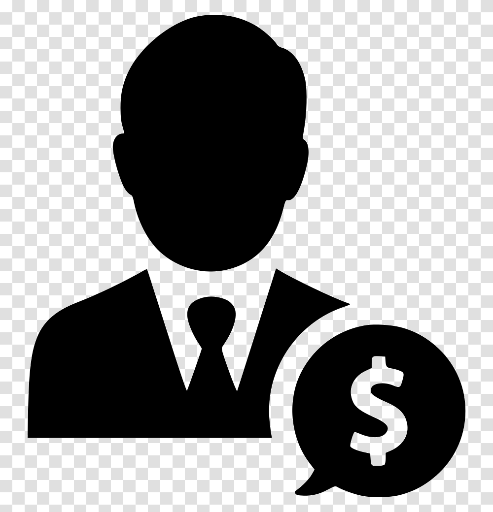 Businessman Earnings Salesman Salesman Icon, Silhouette, Stencil Transparent Png