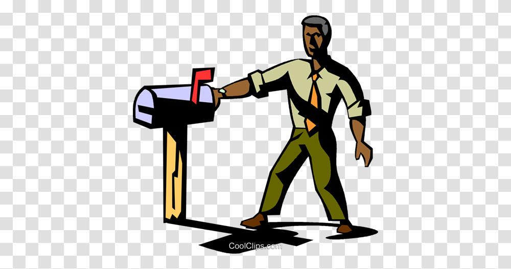 Businessman Getting Mail From A Mailbox Royalty Free Vector Clip, Person, Human, Letterbox Transparent Png