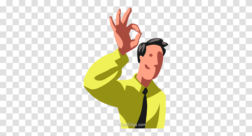 Businessman Giving The Ok Sign Royalty Free Vector Clip Art, Tie, Accessories, Outdoors, Face Transparent Png