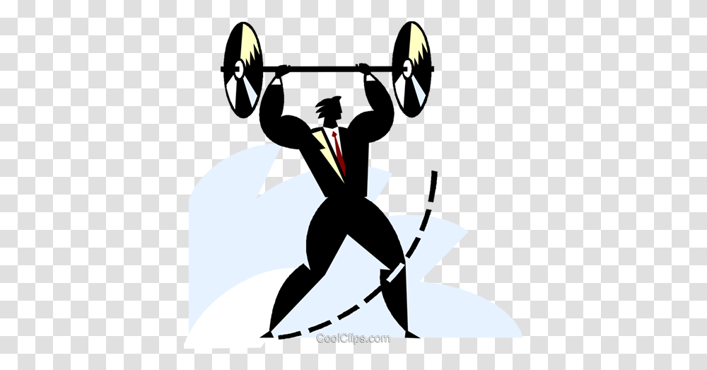 Businessman Lifting Weights Royalty Free Vector Clip Art, Person, Duel, Suit, Overcoat Transparent Png