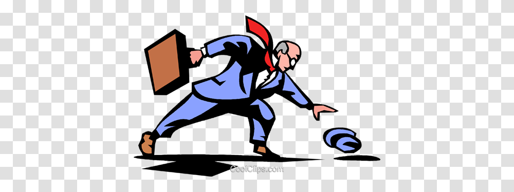 Businessman Losing His Hat In The Wind Royalty Free Vector Clip, Sport, Sports, Ninja, Kicking Transparent Png