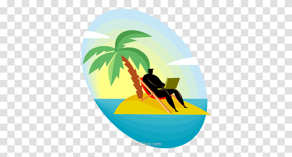 Businessman On Deserted Island Royalty Free Vector Clip Art, Invertebrate, Animal, Insect, Person Transparent Png