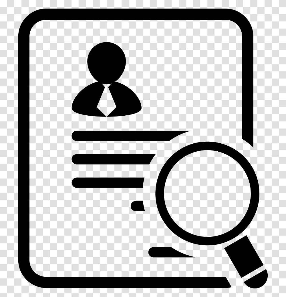 Businessman Paper Of The Application For A Job Icon Free, Electronics, Stencil, Magnifying Transparent Png