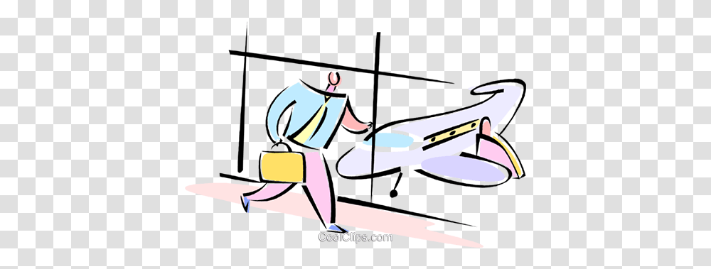 Businessman Running To Catch A Plane Royalty Free Vector Clip Art, Utility Pole, Washing, Drawing, Water Transparent Png