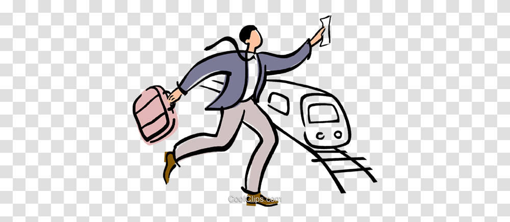 Businessman Running To Catch A Train Royalty Free Vector Clip Art, Sport, Outdoors, Duel, Nature Transparent Png