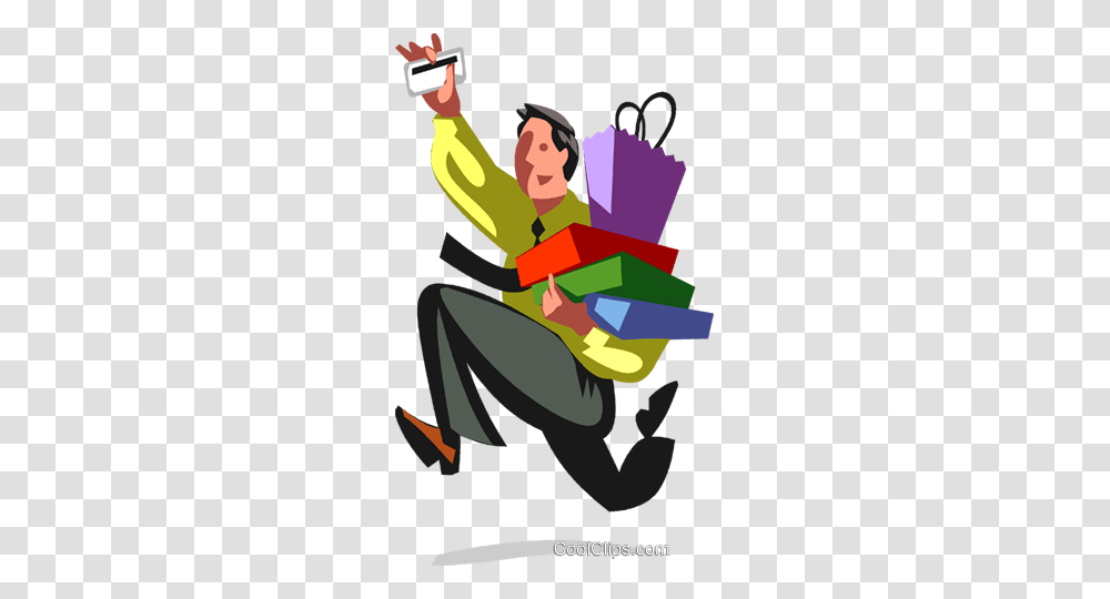 Businessman Running With Packages Royalty Free Vector Clip Art, Poster, Advertisement, Animal Transparent Png