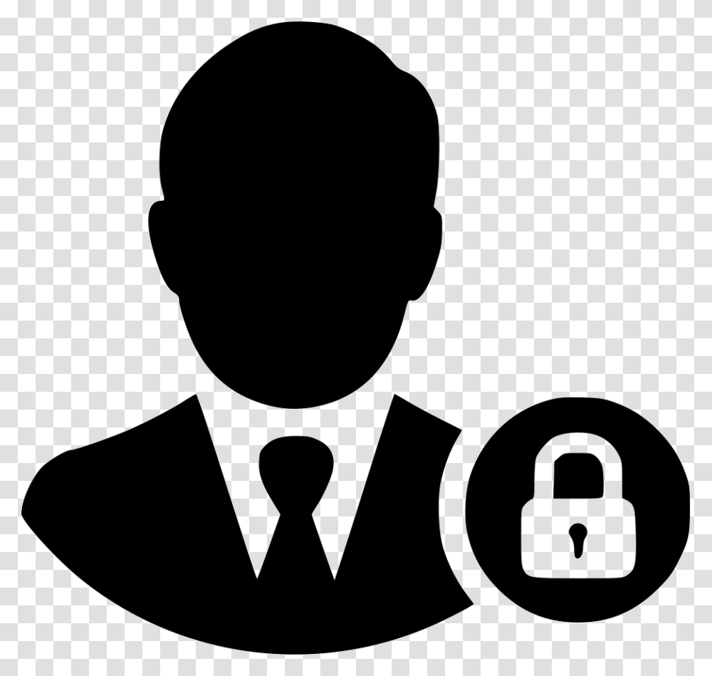 Businessman Safe Secure Protected User Lock Person Customer Lifetime Value Icon, Stencil, Silhouette Transparent Png