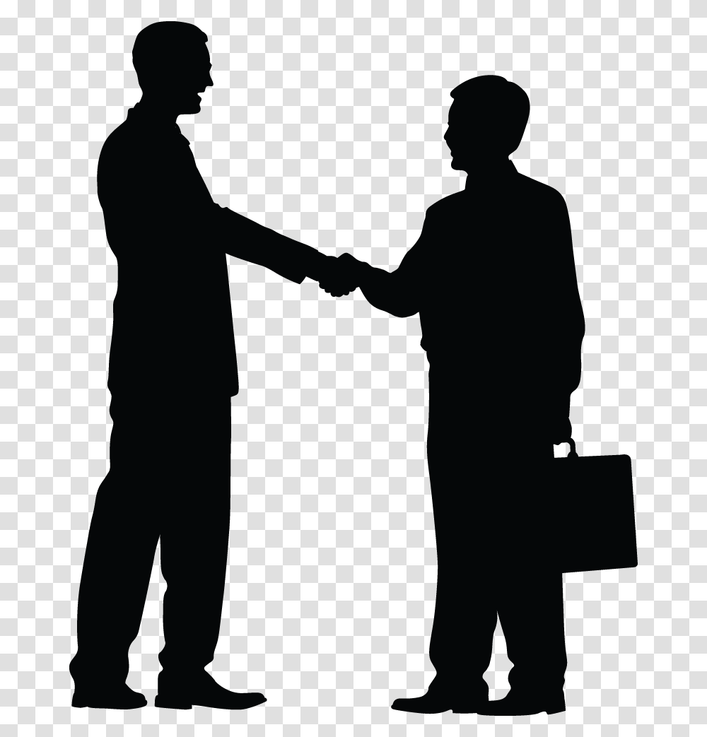 Businessman Shaking Hands Clipart Clipart Men Shaking Hands, Silhouette, Person, Human, Handshake Transparent Png