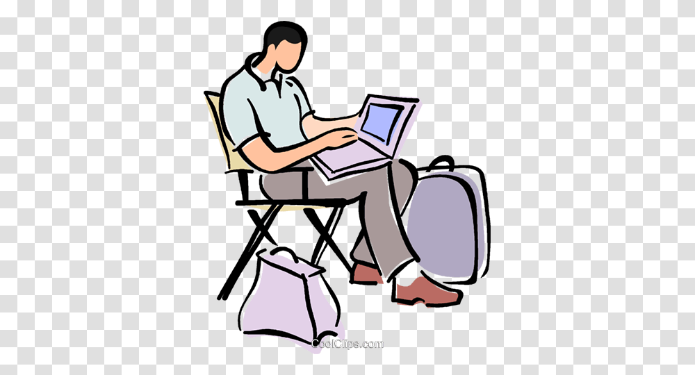 Businessman Sitting In A Directors Chair Royalty Free Vector Clip, Furniture, Painting Transparent Png
