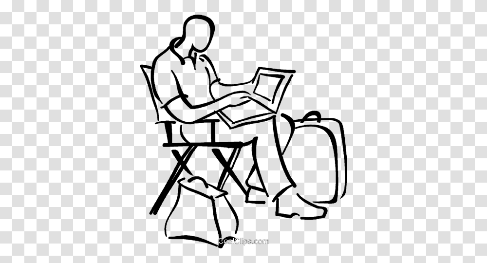 Businessman Sitting In A Directors Chair Royalty Free Vector Clip, Spider, Drawing Transparent Png