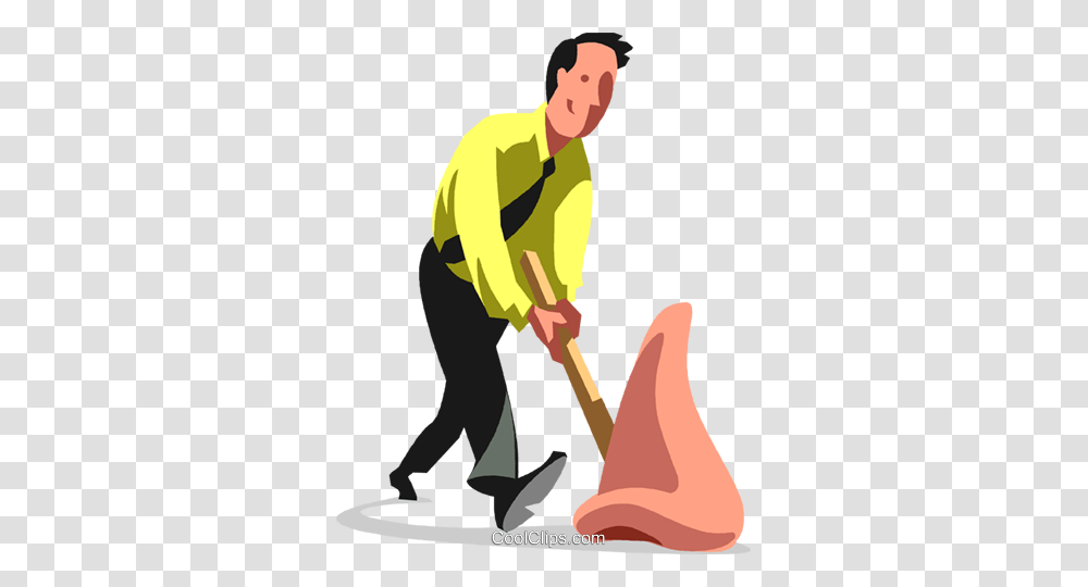 Businessman Sniffing Out Business Royalty Free Vector Clip Art, Person, Cleaning, People Transparent Png