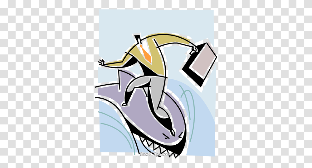 Businessman Surfing On A Shark Royalty Free Vector Clip Art, Transportation, Vehicle, Drawing, Modern Art Transparent Png