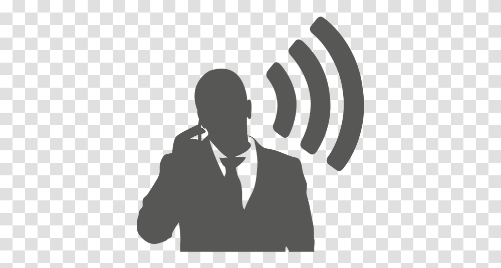 Businessman Talking Mobile Icon Man Talking Phone Logo, Silhouette, Person, Photography, Stencil Transparent Png
