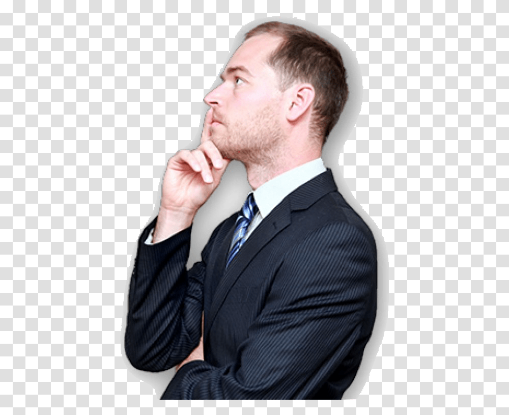 Businessman Thinking Man Who Think, Suit, Overcoat, Person Transparent Png