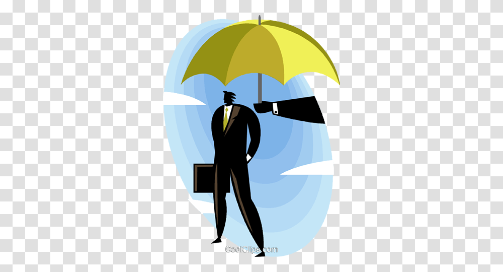Businessman Under A Umbrella Royalty Free Vector Clip Art, Person, Coat, Suit Transparent Png