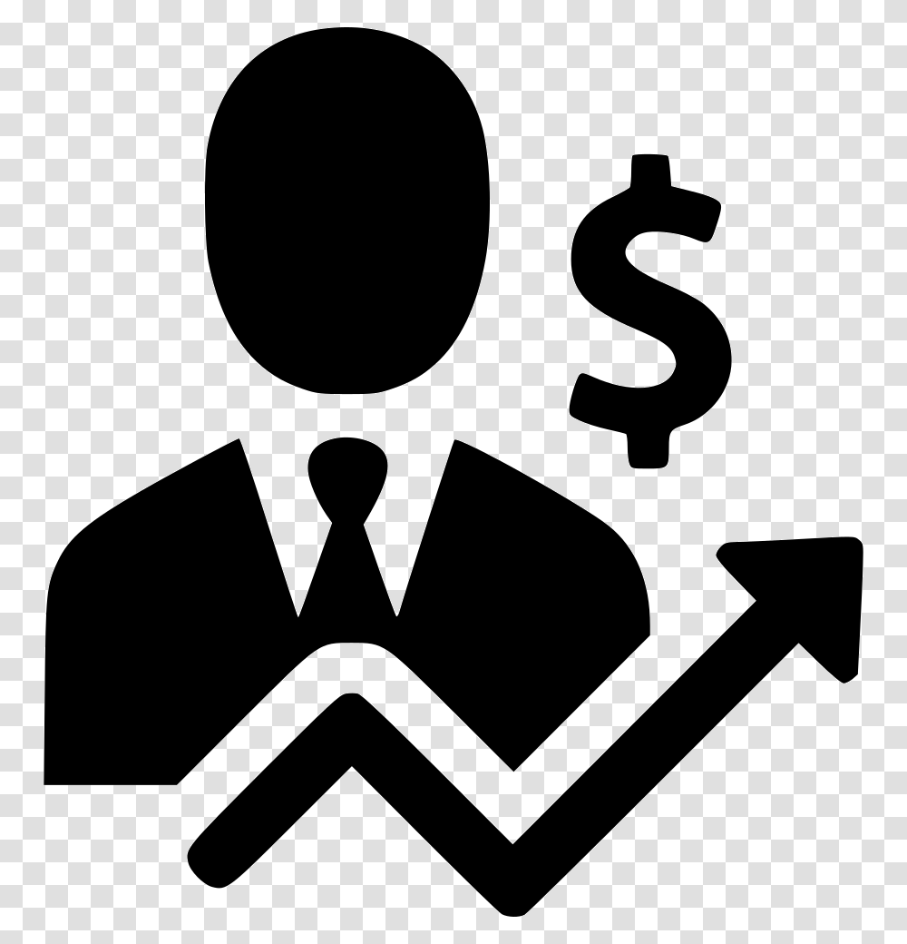 Businessman User Person Income Profit Increase Growth Businessman Icon, Stencil Transparent Png