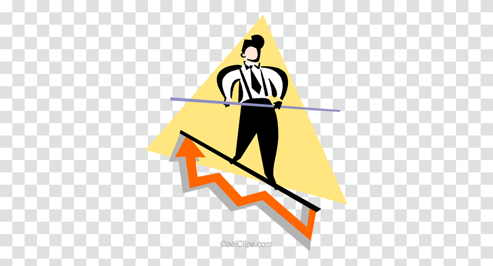 Businessman Walking On A Tightrope Royalty Free Vector Clip Art, Handrail, Banister, Person, Human Transparent Png