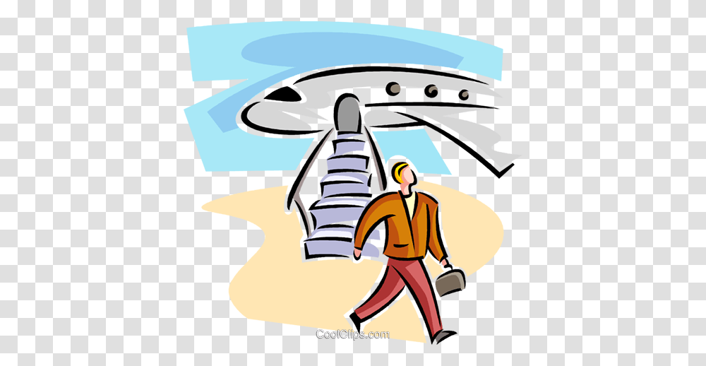 Businessman Walking Past An Airplane Royalty Free Vector Clip Art, Person, Drawing, Water, Outdoors Transparent Png