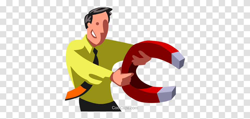 Businessman With A Magnet Royalty Free Vector Clip Art, Face Transparent Png