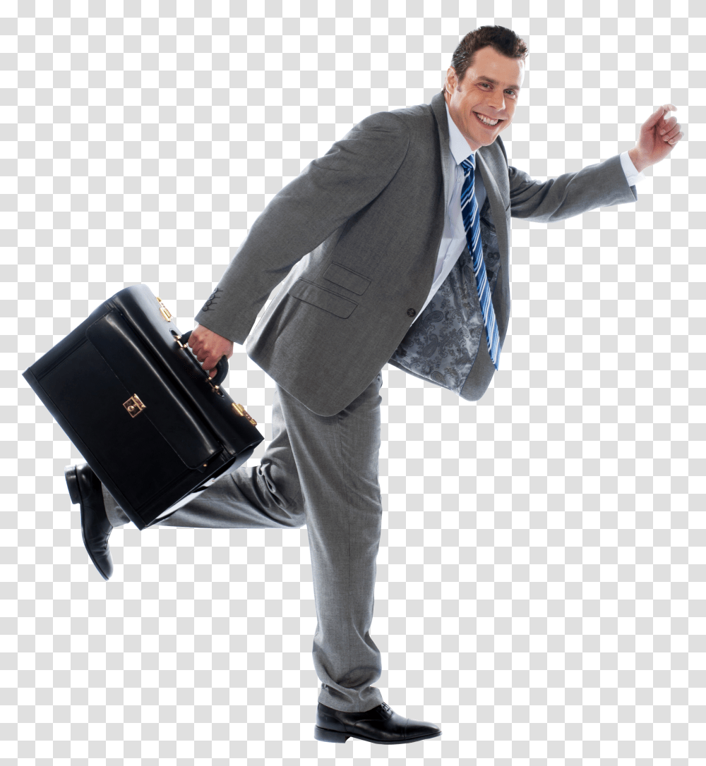 Businessman With Briefcase, Apparel, Bag, Person Transparent Png