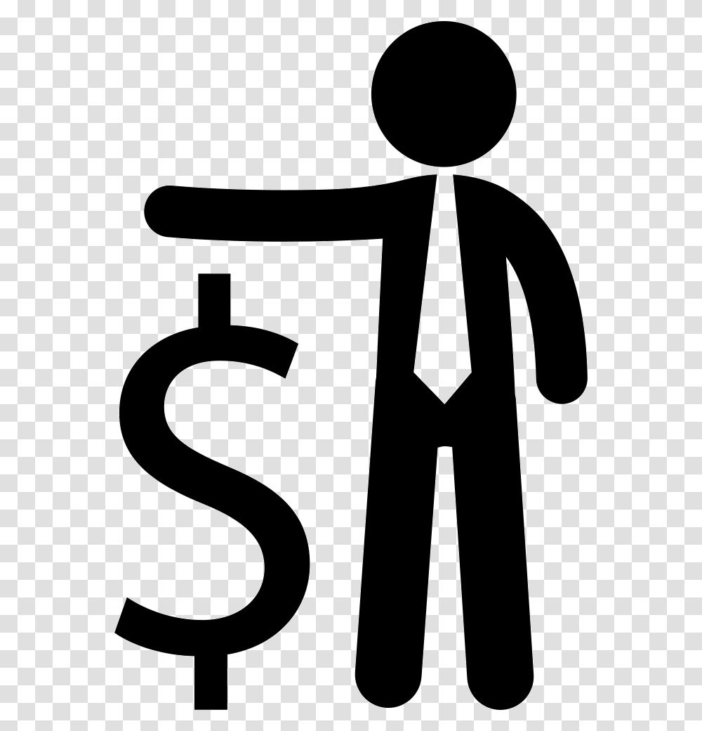 Businessman With Dollar Symbol Personal Natural Vs Juridica, Stencil, Cross, Silhouette Transparent Png