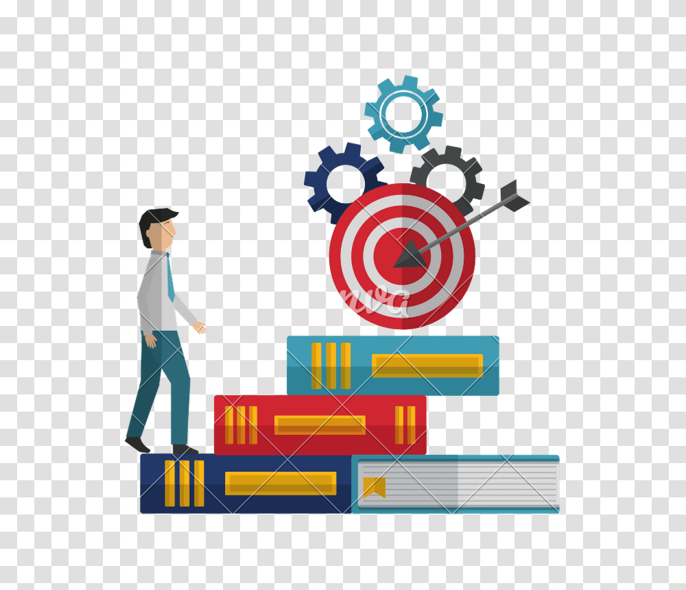 Businessman With Library Books And Target, Game, Darts Transparent Png