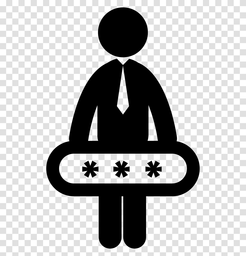 Businessman With Password Human Group Icon, Logo, Trademark, Stencil Transparent Png