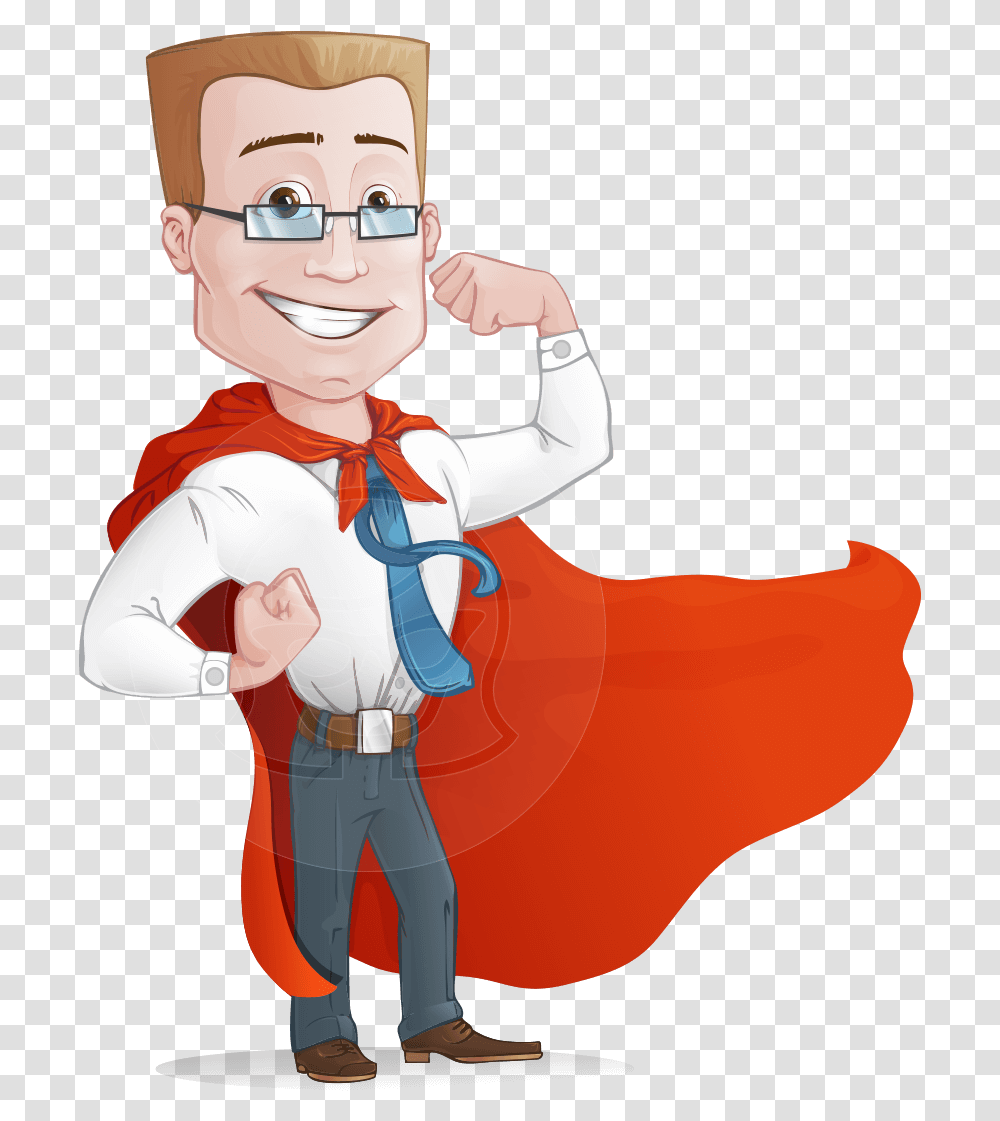 Businessman With Superhero Cape Cartoon Vector Character Subject Matter Expert Graphics, Costume, Person, Sunglasses, Performer Transparent Png