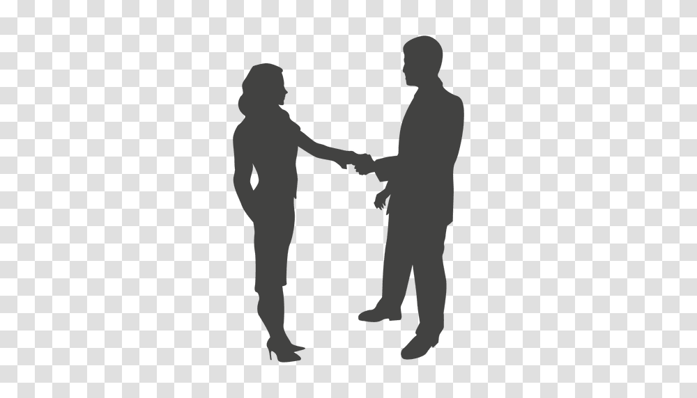 Businessman Woman Shaking Hand, Person, Human, Holding Hands, Silhouette Transparent Png