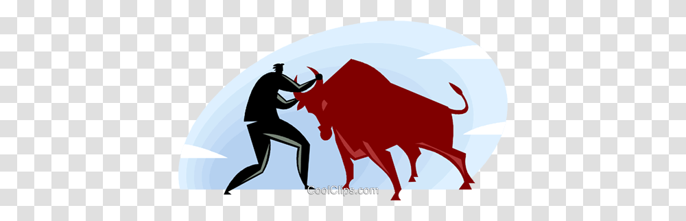 Businessman Wrestling A Bull Royalty Free Vector Clip Art, Mammal, Animal, Person, Human Transparent Png