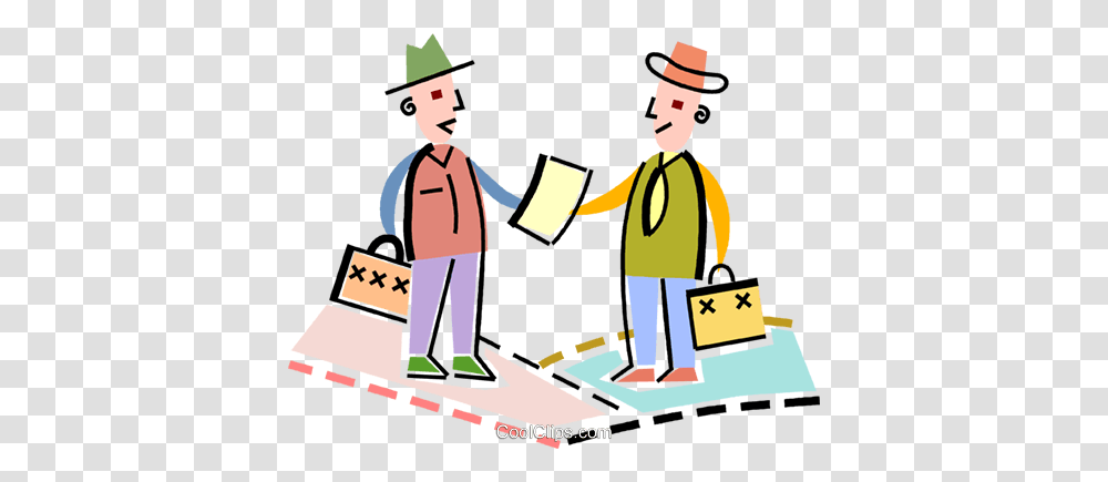 Businessmen Agreeing On A Contract Royalty Free Vector Clip Art Transparent Png