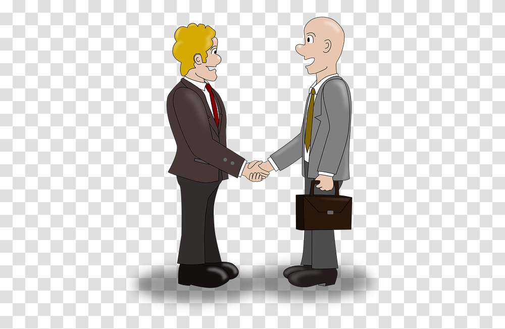 Businessmen Deal Meeting Handshake Business Cartoon, Person, Human, People, Attorney Transparent Png