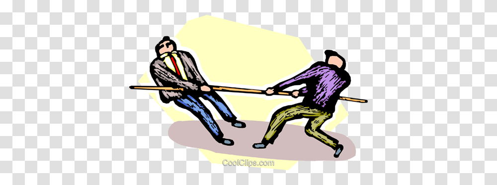 Businessmen Doing A Tug O War Royalty Free Vector Clip Art, Person, People, Hockey, Sport Transparent Png