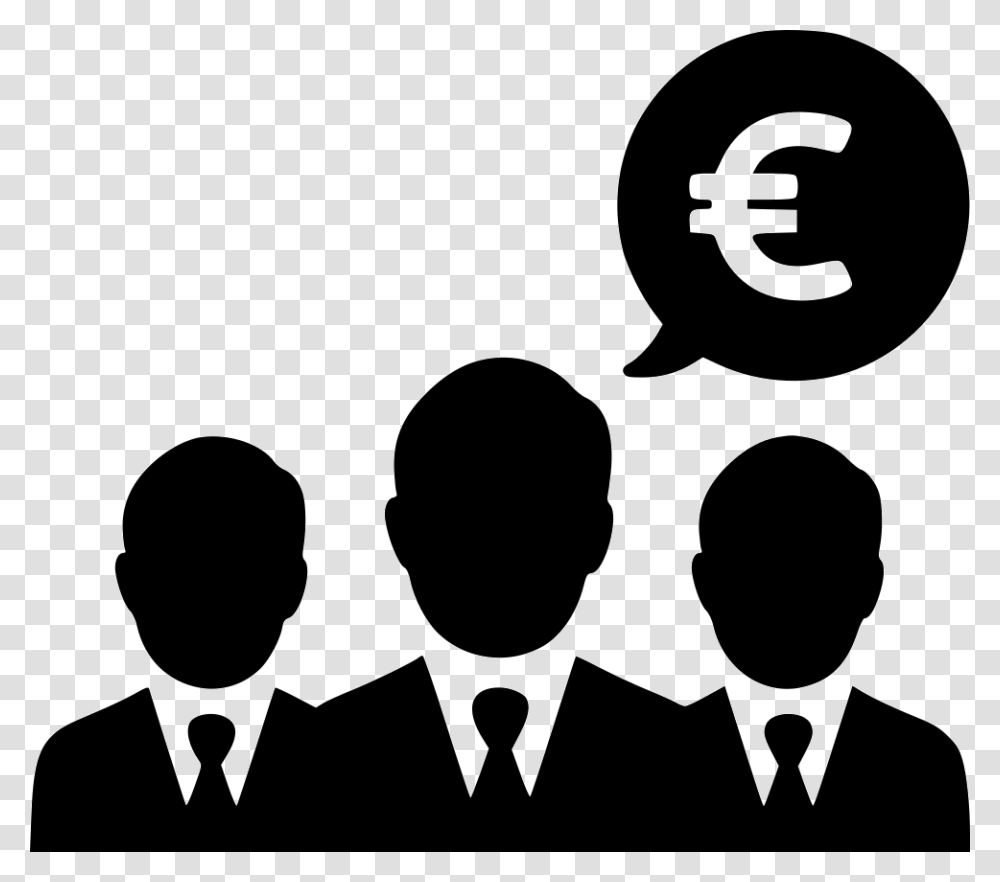 Businessmen Group People Negotiations Euro Customer Lifetime Value Icon, Audience, Crowd, Face, Speech Transparent Png