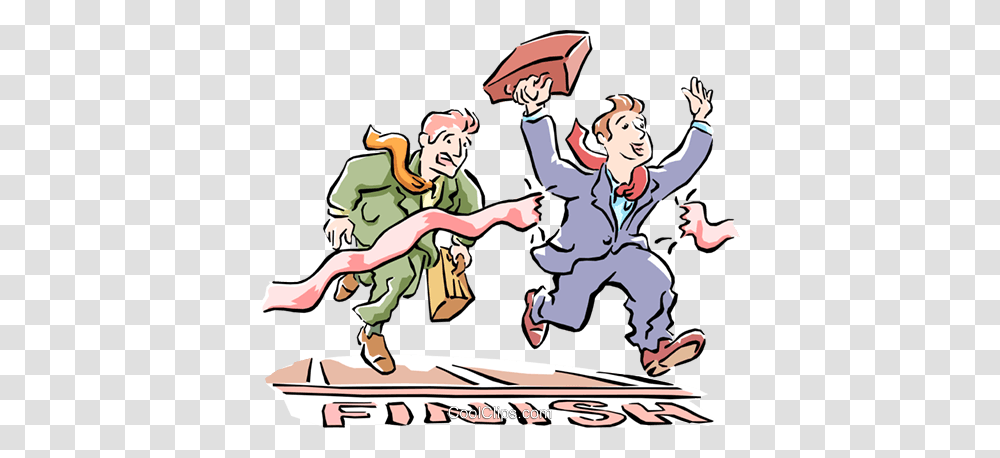 Businessmen Racing To The Finish Royalty Free Vector Clip Art, Person, Sport, People Transparent Png