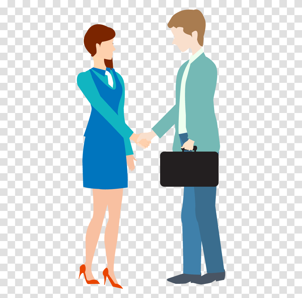 Businessperson Handshake Sales Clip Art People Greeting Each Other, Human, Bag, Briefcase Transparent Png