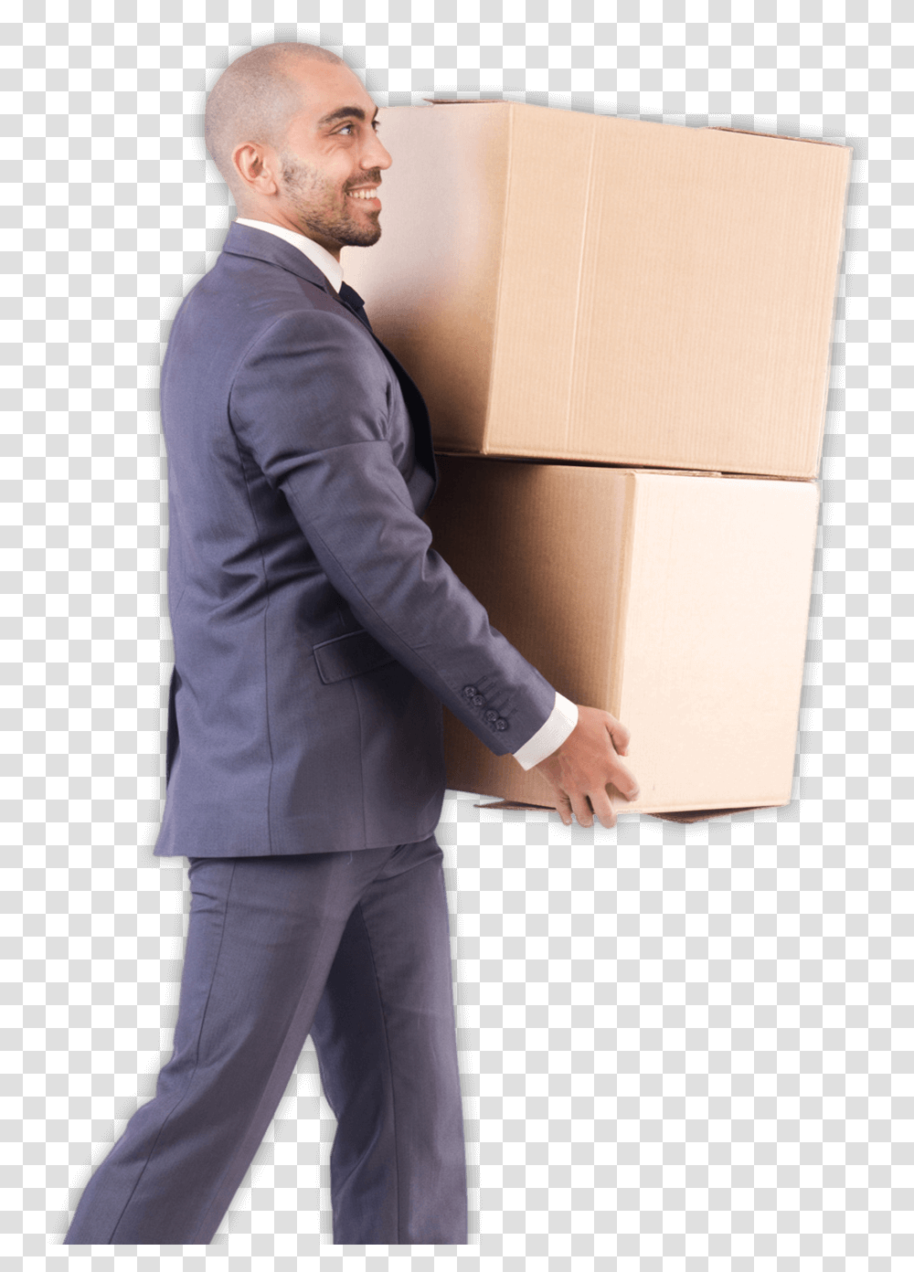 Businessperson, Human, Cardboard, Package Delivery, Carton Transparent Png