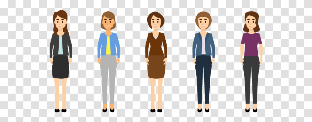 Businesswoman Character In Different Poses Set Businessperson, Sleeve, Long Sleeve, Standing Transparent Png