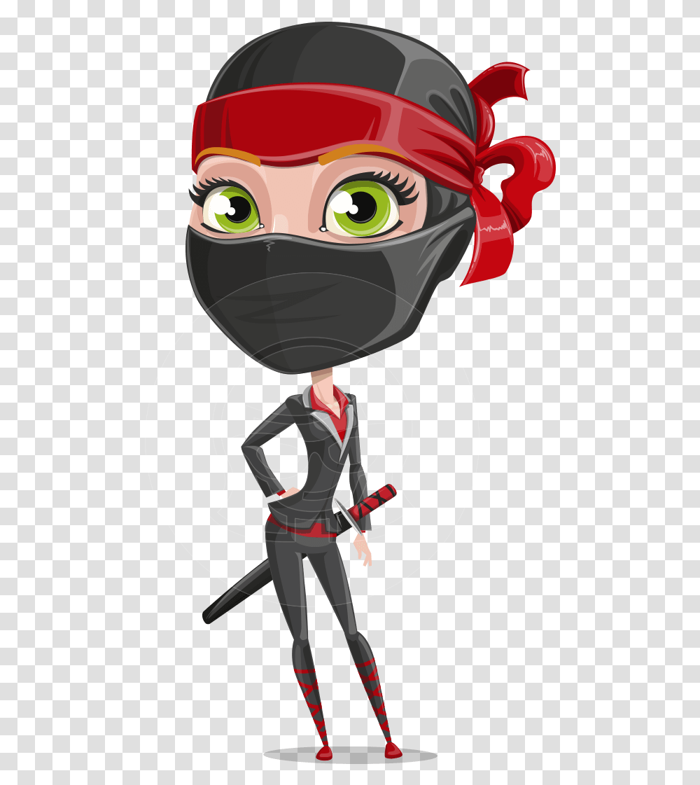 Businesswoman Clipart Woman Character Female Wariorr Cartoon Characters, Helmet, Apparel, Ninja Transparent Png