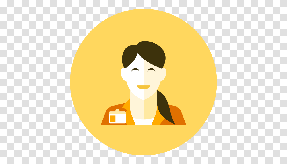 Businesswoman Free Icon Of Kameleon Yellow Round Illustration, Label, Text, Outdoors, Sunglasses Transparent Png