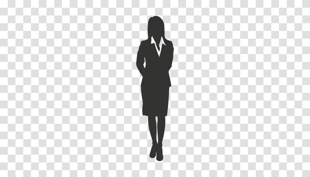 Businesswoman Hands Back Standing, Person, Sleeve, Silhouette Transparent Png
