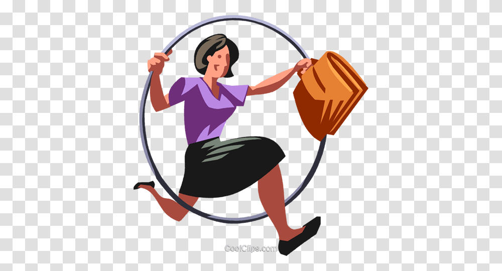 Businesswoman Jumping Through Hoops Royalty Free Vector Clip Art, Person, Human, Whip Transparent Png