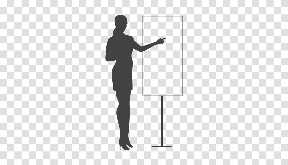 Businesswoman Pointing Board Silhouette, Person, Human, Sport, Sports Transparent Png
