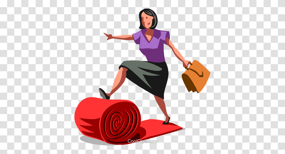 Businesswoman Rolling Out The Red Carpet Royalty Free Vector Clip, Person, Human, Petal, Flower Transparent Png