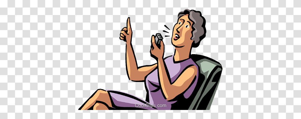 Businesswoman Speaking Into A Recorder Royalty Free Vector Clip, Arm, Finger, Fitness, Working Out Transparent Png