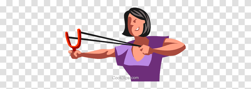 Businesswoman With A Slingshot Royalty Free Vector Clip Art, Baton, Stick, Paddle, Oars Transparent Png