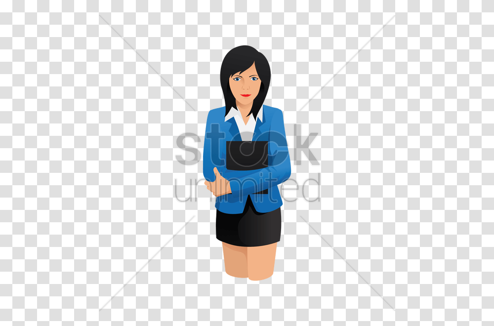 Businesswoman With Black Folder Vector Image, Person, Human, Apparel Transparent Png