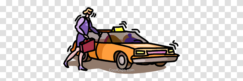 Businesswomen Getting Into A Taxi Royalty Free Vector Clip Art, Car, Vehicle, Transportation, Automobile Transparent Png